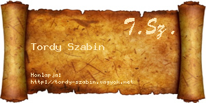 Tordy Szabin névjegykártya